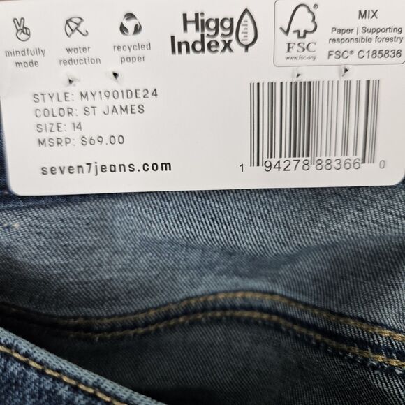 NWT Seven7 High-Rise Skinny Jeans Women's Size 14 (34x28) Blue Medium Wash - Picture 3 of 10